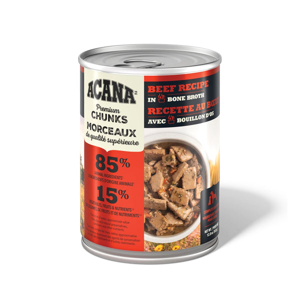 Nourriture pour chien morceaux de boeuf avec bouillon d'os 363 g