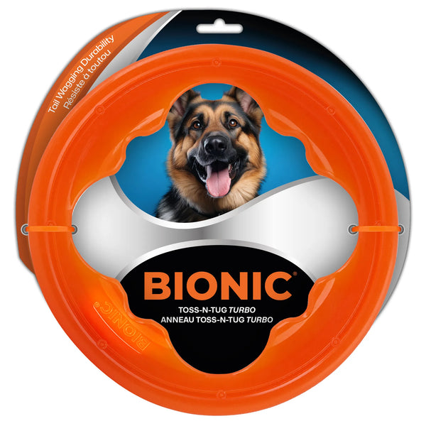 Jouet pour chien BIONIC, anneau Toss-N-Tug Turbo, 23 cm (9 po)