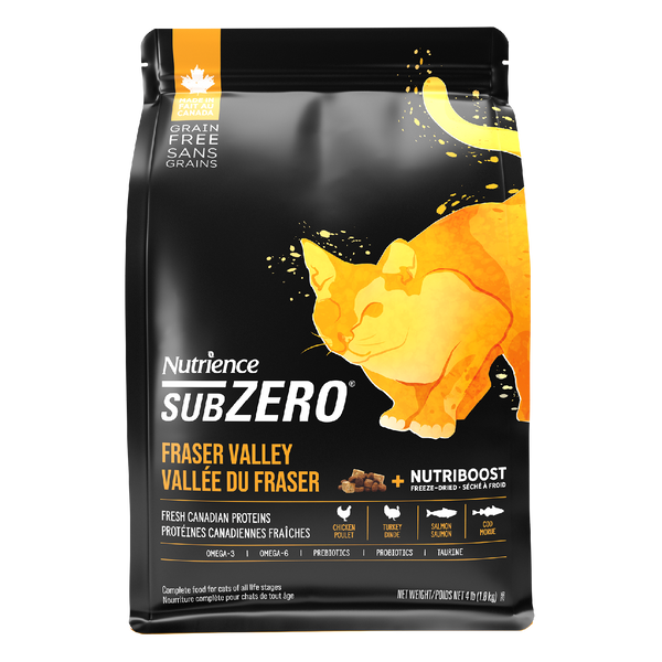 Nourriture Nutrience SubZero pour chats, Vallée du Fraser