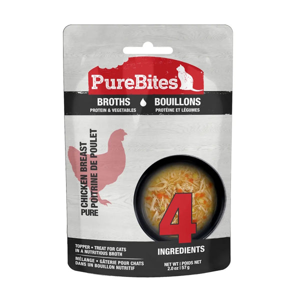 Nourritures humides pour chat bouillon poulet & légumes 57 g - Animatout