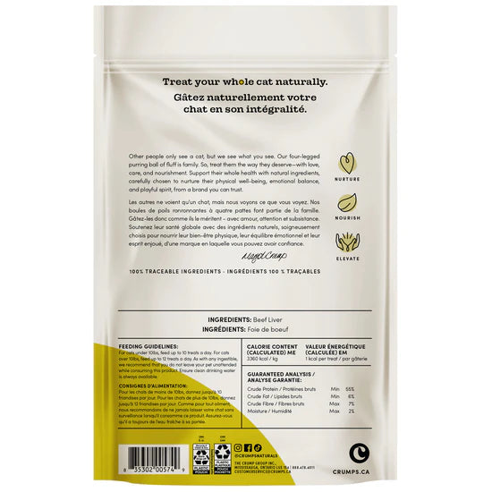 Gâteries pour chats, boeuf lyophilisé 30g