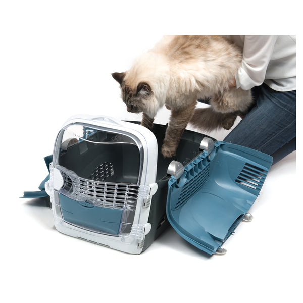 Cage de transport pour chat multifonctionnelle Cabrio Catit, bleu gris