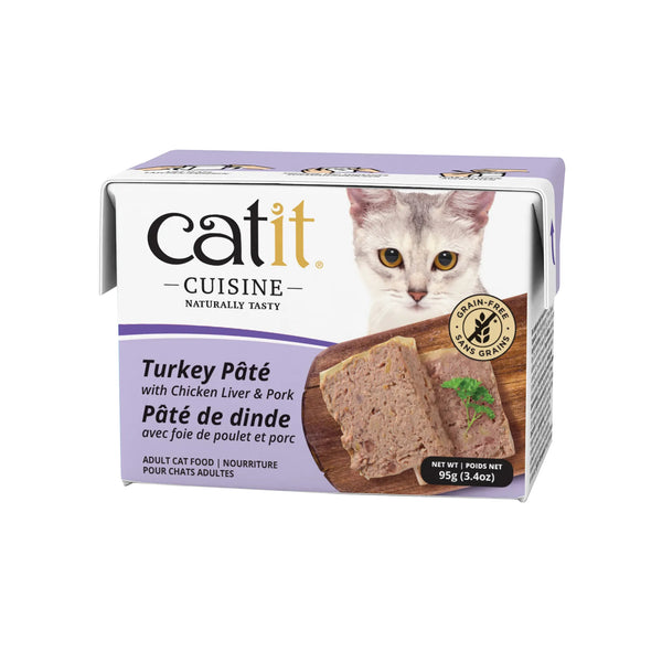 Nourriture humide pour chat catit cuisine, pâté de dinde avec foie de poulet et porc, 95 g - Animatout