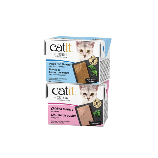Nourriture humide pour chat catit cuisine, mousse de poisson océanique avec thon et saumon, 90 g - Animatout
