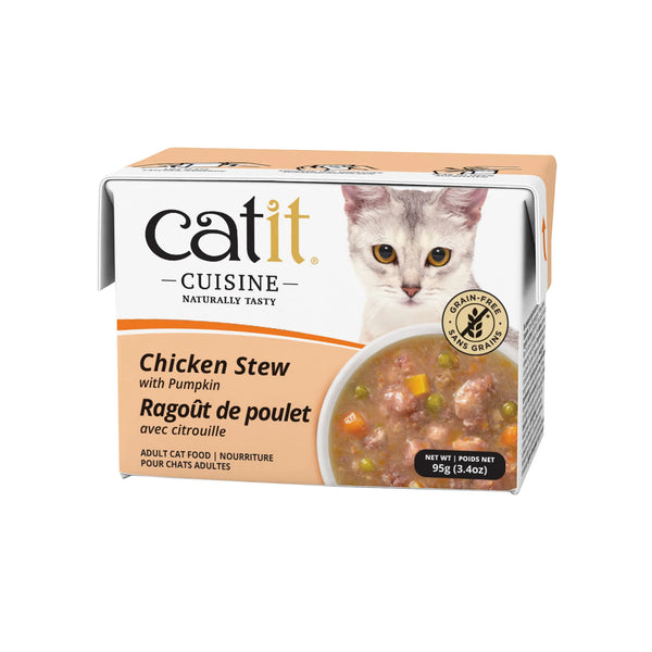 Nourriture humide pour chat catit cuisine, ragoût de poulet avec citrouille, 95 g - Animatout
