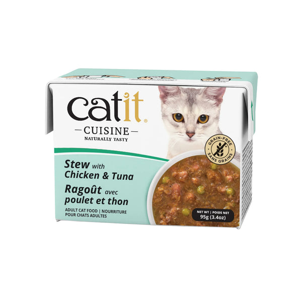 Nourriture humide pour chat catit cuisine, ragoût avec poulet et thon, 95 g - Animatout