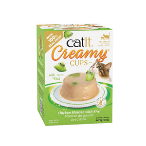 Mousses pour chat Creamy Cups, poulet avec kiwi, 4 x 25 g - Animatout