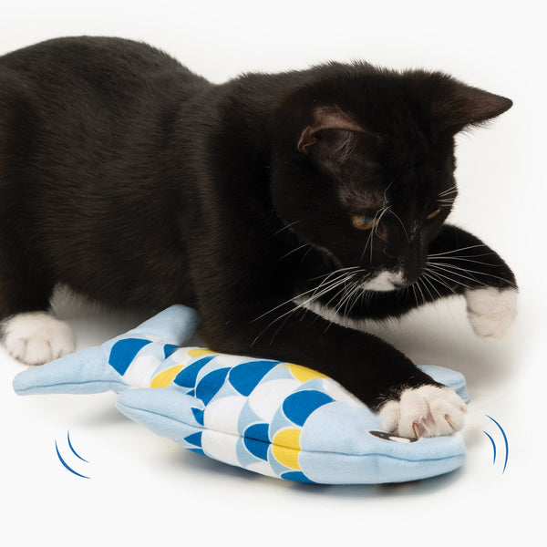Jouet pour chats interactif Catit Groovy, poisson, bleu