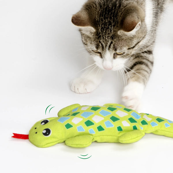 Jouet pour chats interactif Catit Groovy, gecko, vert