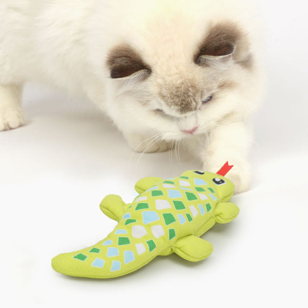 Jouet pour chats interactif Catit Groovy, gecko, vert
