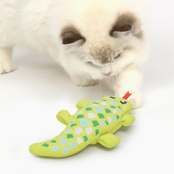 Jouet pour chats interactif Catit Groovy, gecko, vert