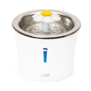 Abreuvoir pour chat avec fleur et dessus en acier inoxydable, 3 l - Animatout