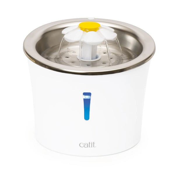 Abreuvoir pour chat avec fleur et dessus en acier inoxydable, 3 l - Animatout