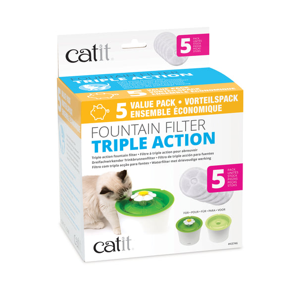 Filtres adoucisseurs d’eau à triple action pour abreuvoir Catit - Animatout