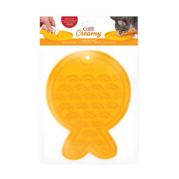 Tapis à lécher pour chats en silicone Catit Creamy en forme de poisson