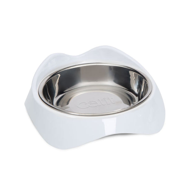 Bol de nourrissage pour chats Catit PIXI, simple, blanc
