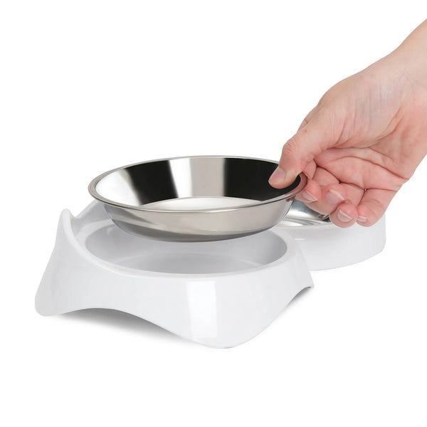 Bol de nourrissage pour chats Catit PIXI, double, blanc