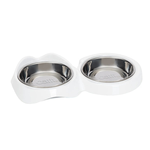 Bol de nourrissage pour chats Catit PIXI, double, blanc