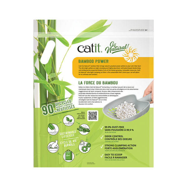 Litière agglomérante Catit Go Natural! ultralégère à base de bambou, vanille