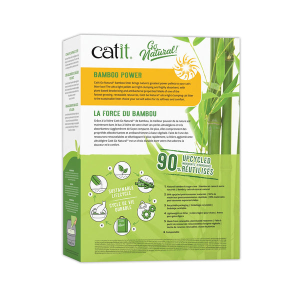 Litière agglomérante Catit Go Natural! ultralégère à base de bambou, vanille