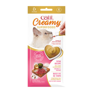 Gâteries pour chat creamy avec superaliments, thon, noix de coco et wakamé, 4 tubes 10 g - Animatout