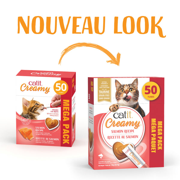 Gâteries crémeuses pour chat creamy à lécher, saumon