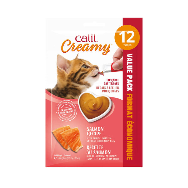 Gâteries crémeuses pour chat creamy à lécher, saumon - Animatout
