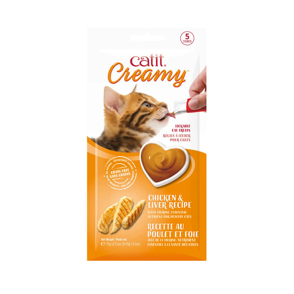 Gâteries crémeuses pour chat creamy à lécher, poulet et foie - Animatout