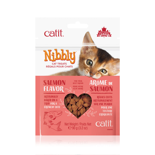 Gâteries pour chat Nibbly pour chats, saumon, 90 g - Animatout