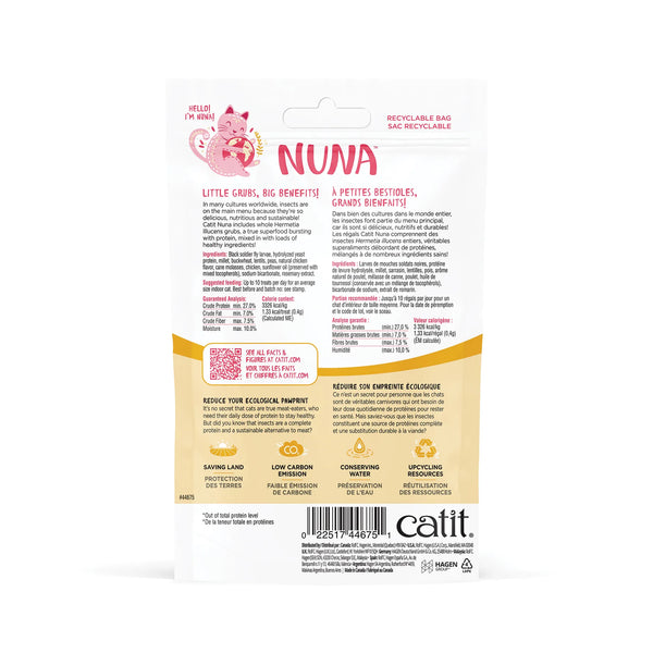 Gâteries pour chat Nuna, protéines d’insectes et poulet, 60 g - Animatout