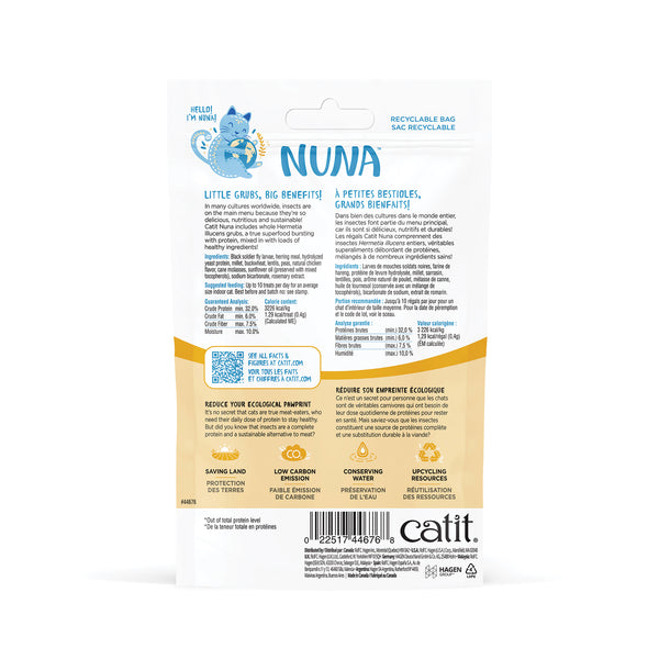 Gâteries pour chat Nuna, protéines d’insectes et hareng, 60 g - Animatout