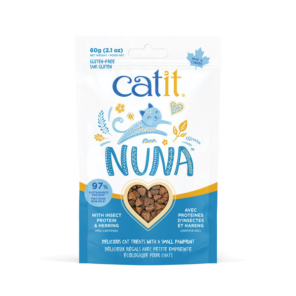 Gâteries pour chat Nuna, protéines d’insectes et hareng, 60 g - Animatout
