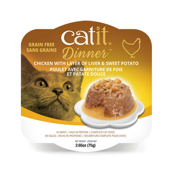 Repas de poulet pour chat avec foie et patate douce, 80 g - Animatout