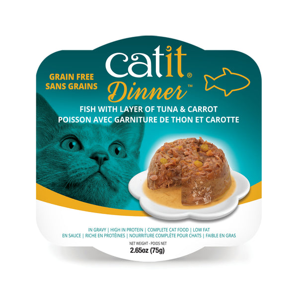 Repas de poisson pour chat avec thon et carottes, 80 g - Animatout