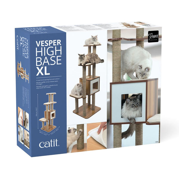Arbre à chat - Meuble Catit Vesper High Base, noyer, XL
