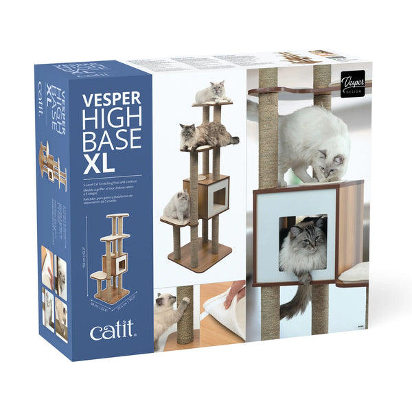 Arbre à chat - Meuble Catit Vesper High Base, noyer, XL