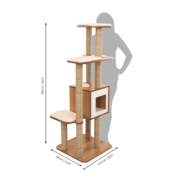 Arbre à chat - Meuble Catit Vesper High Base, noyer, XL