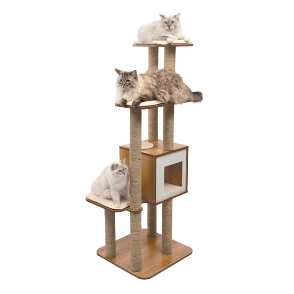 Arbre à chat - Meuble Catit Vesper High Base, noyer, XL