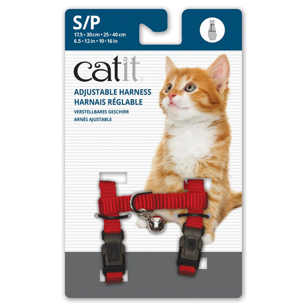 Harnais réglable pour chatons Catit en nylon, rouge