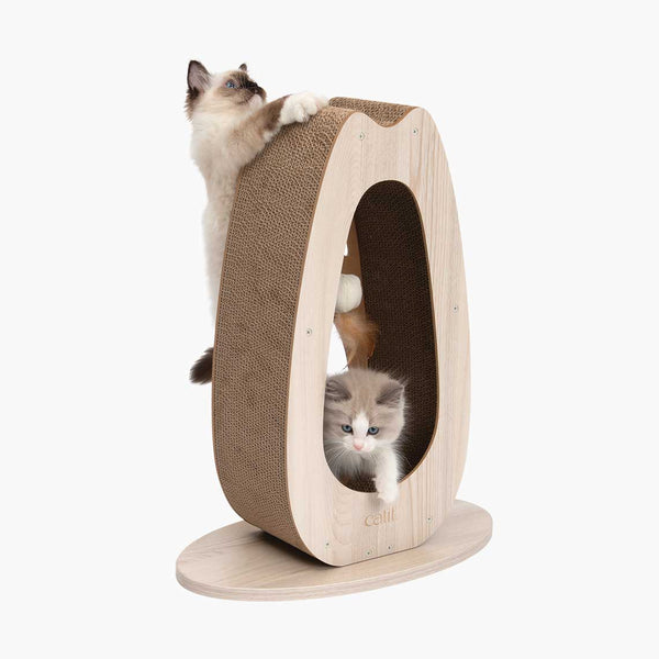 Griffoir en carton et bois pour chats Catit PIXI, modèle haut