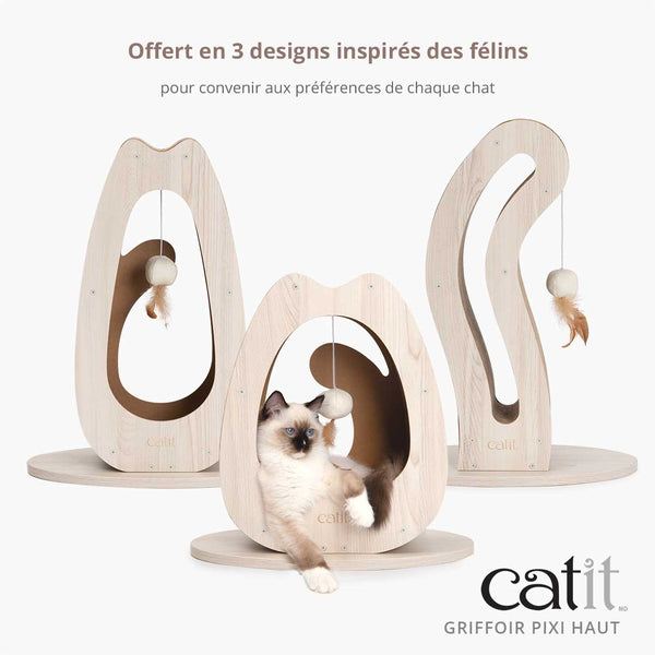 Griffoir en carton et bois pour chats Catit PIXI, modèle allongé