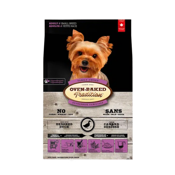 Nourriture pour chien de petite race au canard avec grains