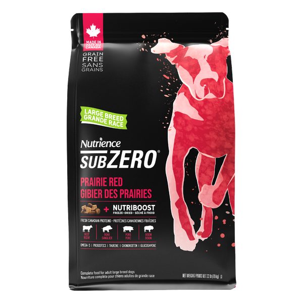 Nourriture Nutrience SubZero Sans grains pour chiens de grande race, Gibier des Prairies, 10 kg