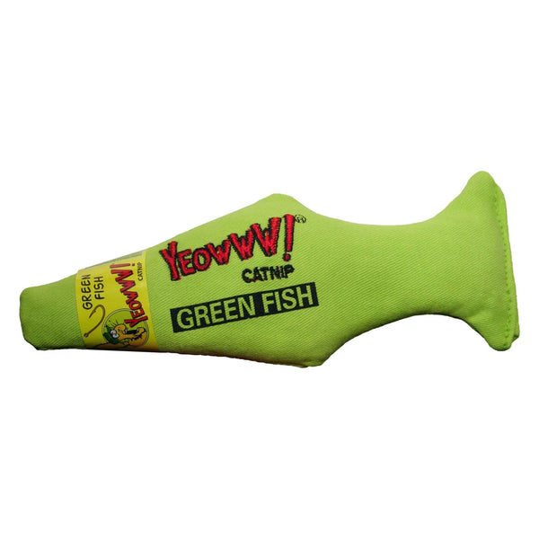 Jouet chat cataire - poisson 7" vert