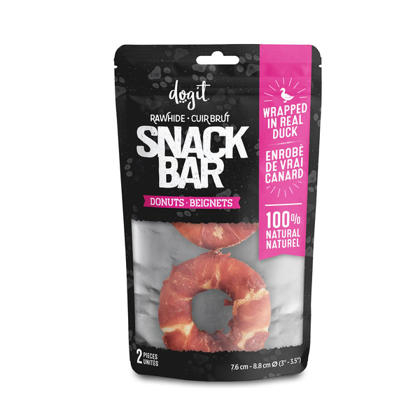 Gâteries pour chien Snack Bar beignets de cuir brut et canard, paquet de 2 - Animatout