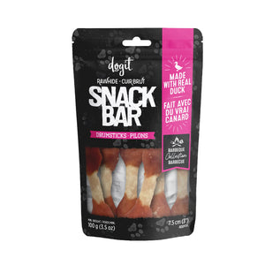Gâteries pour chien Snack Bar pilons de canard et peau de bœuf, 100 g - Animatout