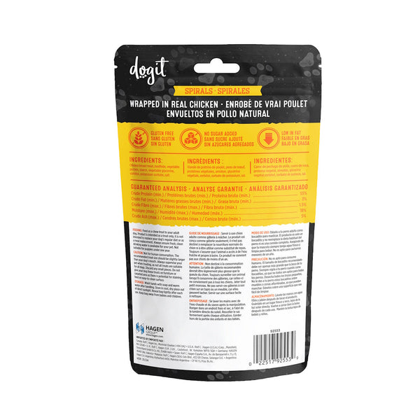 Gâteries pour chien Snack Bar spirales de peau de bœuf enrobées de poulet