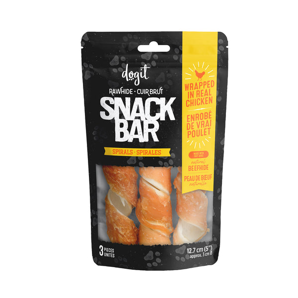 Gâteries pour chien Snack Bar spirales de peau de bœuf enrobées de poulet - Animatout