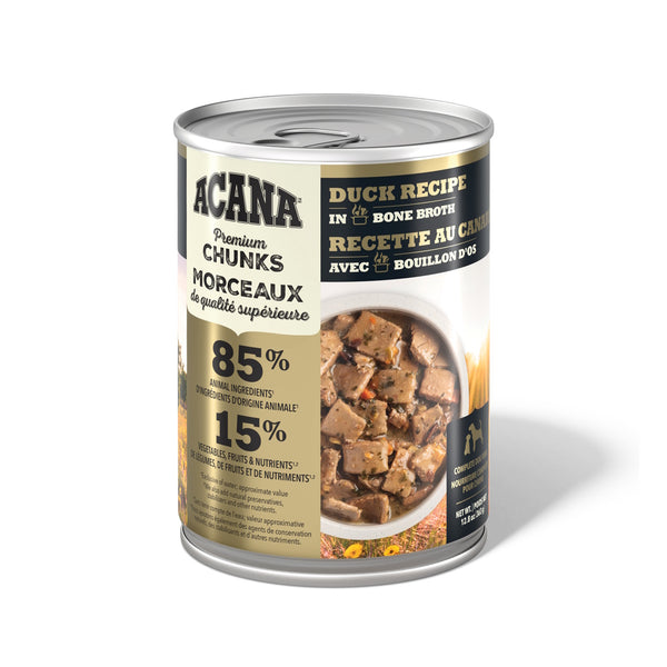Nourriture pour chien morceaux de canard avec bouillon d'os 363 g
