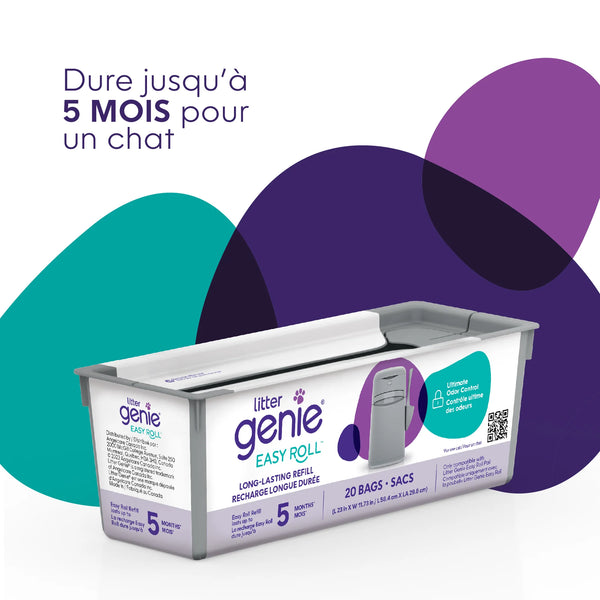 Recharge pour poubelle Litter Genie Easy Roll, dure jusqu'à 5 mois
